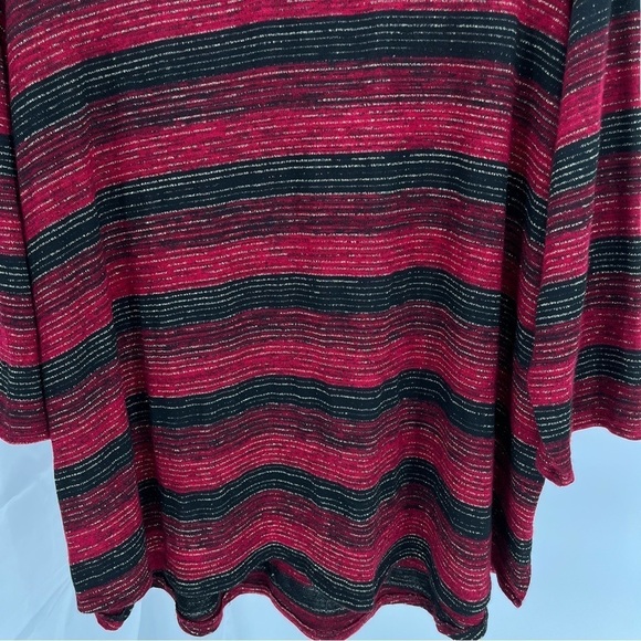 Cocomo Womens Striped Tunic Top Size 3X Metallic Gold Stripes Round Neck - Picture 3 of 10